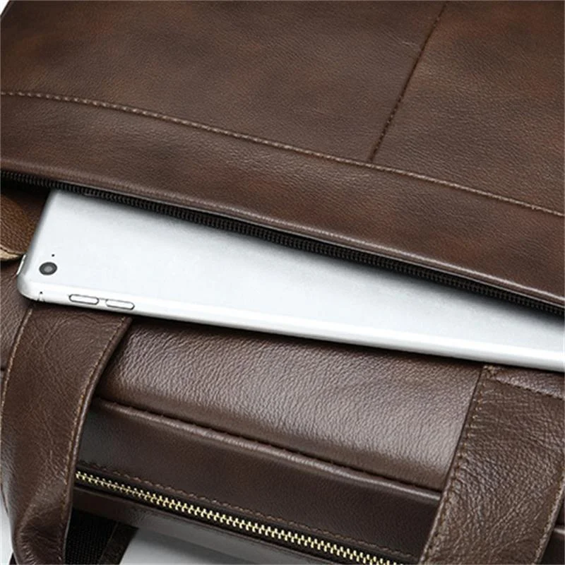 Fashion Casual Business Men's Handbag Retro 14 Inch Shoulder Bag Crossbody Bag