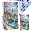 Paysage de cabine-perceuse ronde peinture au diamant-40 * 70cm (grande taille)