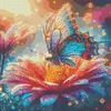 Diamond Painting -DIY Round Drill Butterfly Carrying Flower(40x40cm)