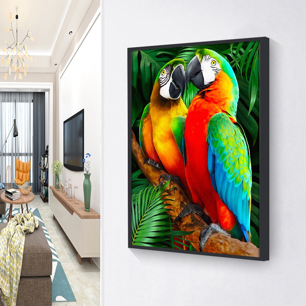 

(Multi-Size) Colorful Parrots - Round/Square Drill Diamond Painting - 30*40CM, Round diamond 40*50cm, 501 Original