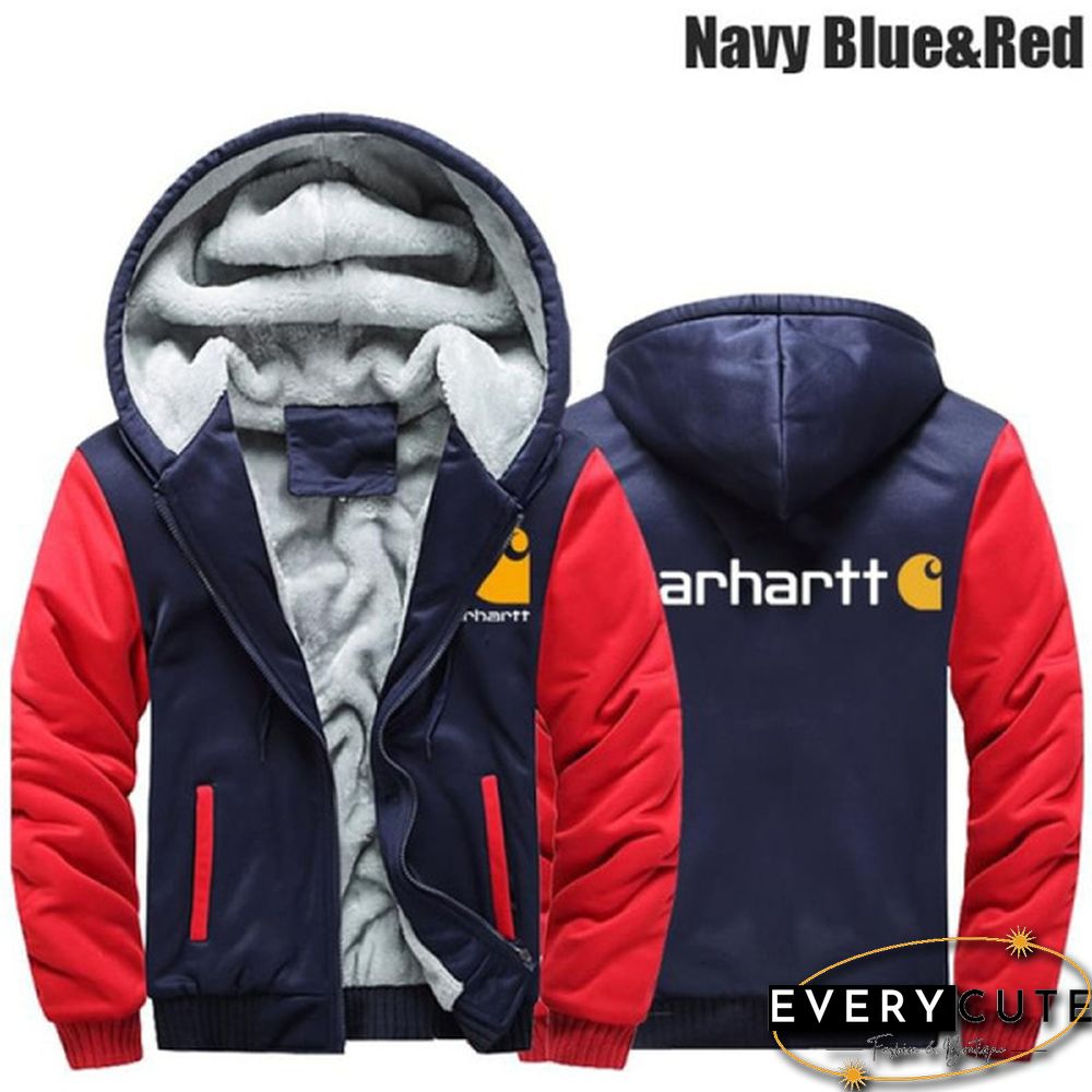 Fashion Winter Plus Fleece Jackets Men's Camouflage Hooded Cotton Down Jacket Plus Size Long Sleeve Zipper Jacket Coat