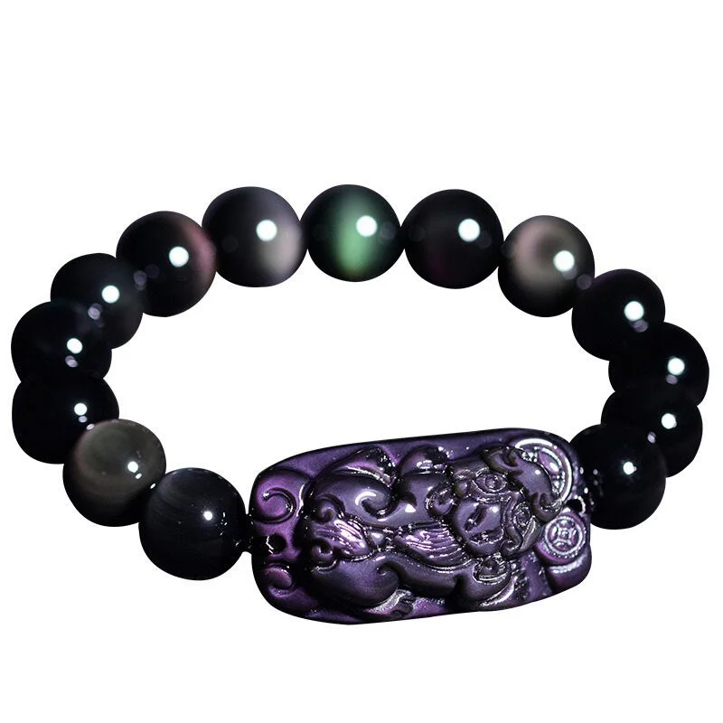 FengShui PiXiu Rainbow Obsidian Protection Bracelet