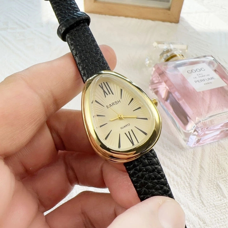 Retro Solid Color Buckle Quartz Watch Women’s Watches