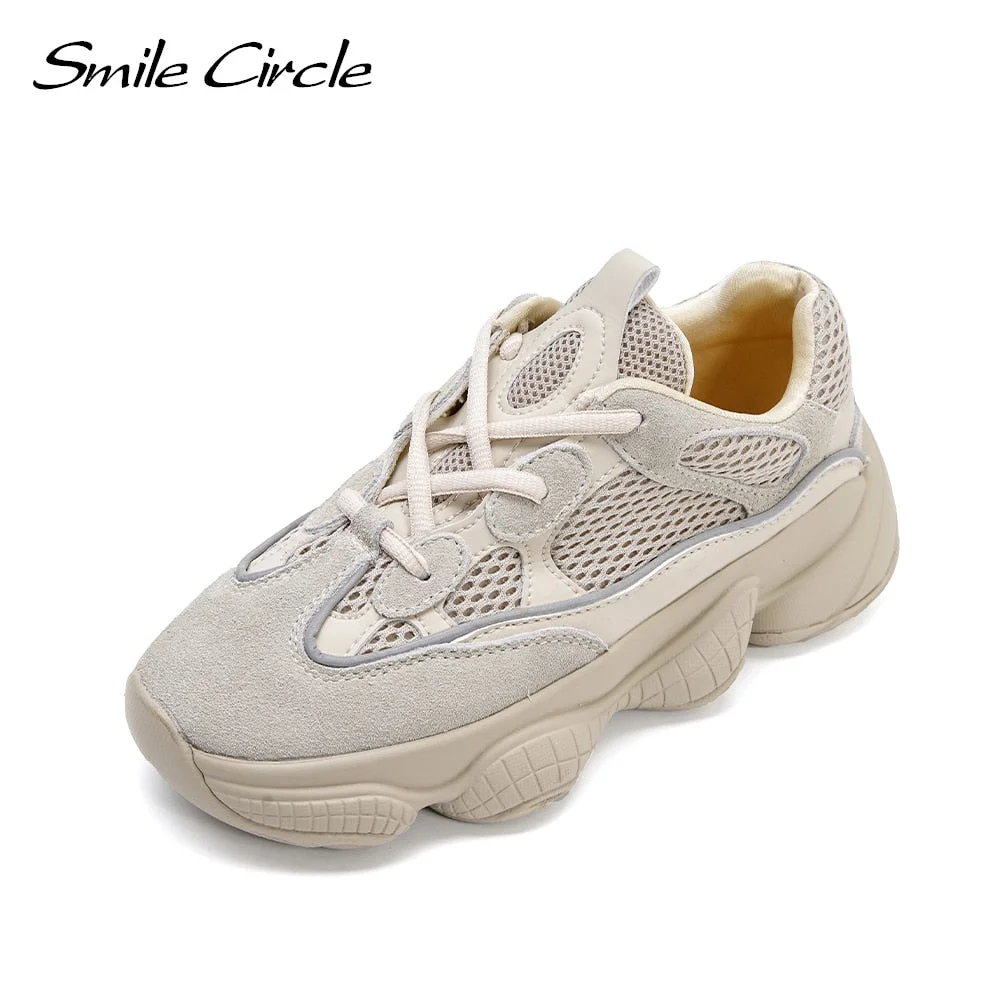 Smile Circle Thick Bottom Lncrease Comfortable Casual Ladies Chunky Sneakers Designer Fashion Trainers Women Shoes 2021