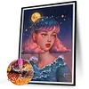 (40*50cm)DIY Round Partial AB Drill Diamond Painting - Moon Girl