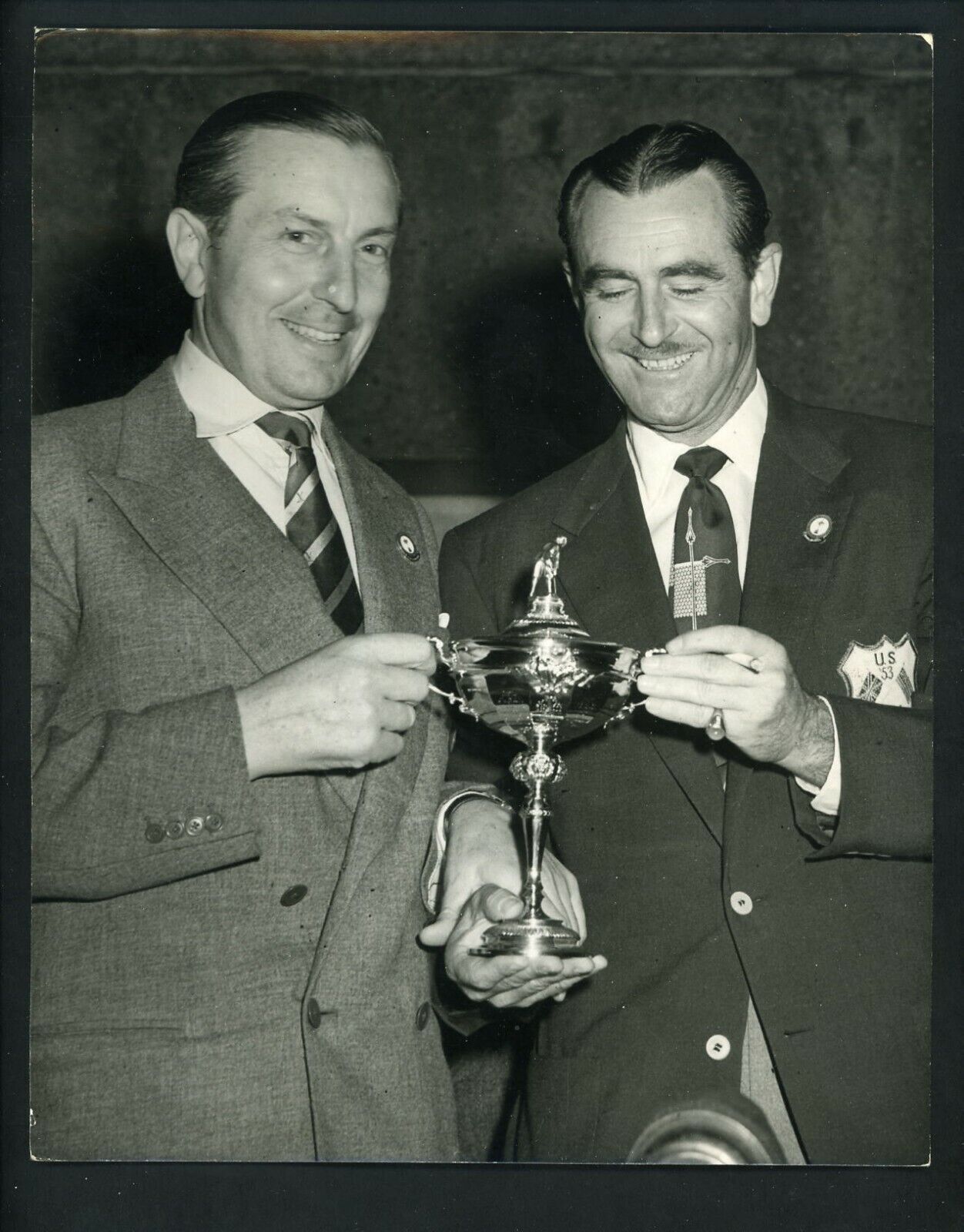 USA wins 1953 Ryder Cup Type 1 Press Photo Poster painting Wentworth Henry Cotton Lloyd Mangrum