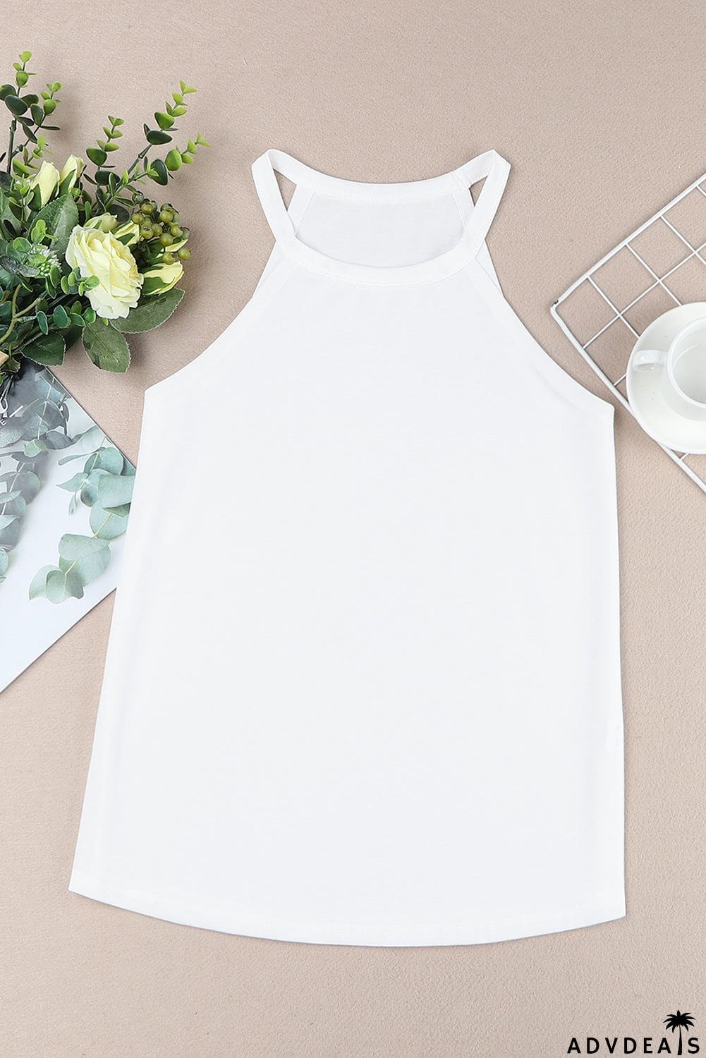 Plain Halter Neck Tank Top