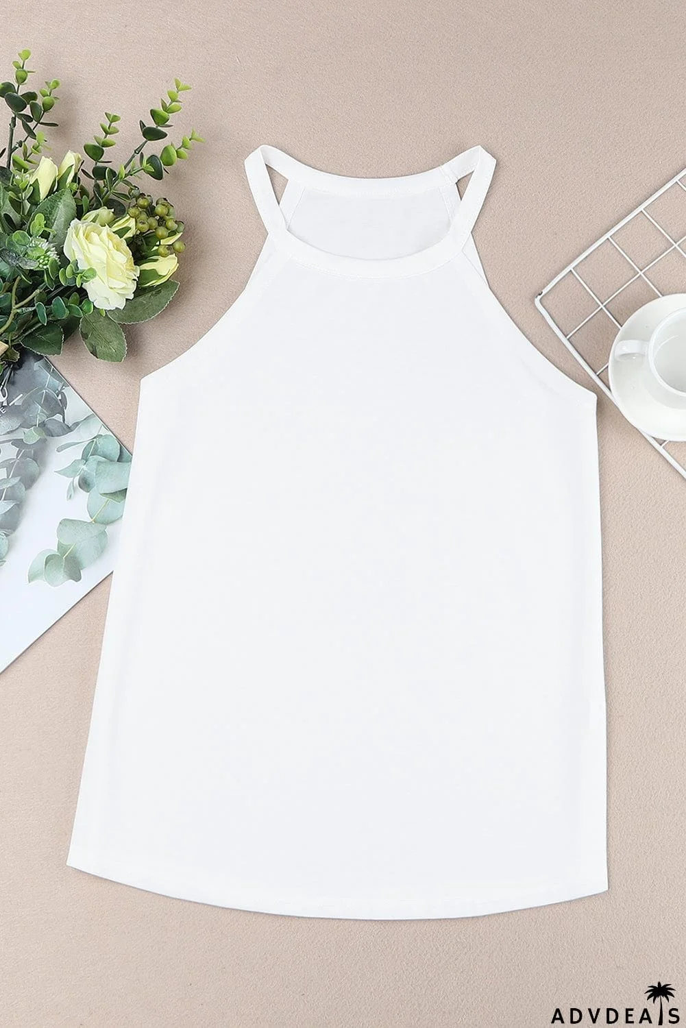 Plain Halter Neck Tank Top