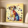 Framed Dog - DIY Button Art Painting Kit for Creativity DIY Pearl Dot Crafts for Gift Home Wall Decor 30*30CM