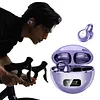 BT Wireless Bone Conduction Earphones with Noise Canceling Mics HiFi Touch Control Headset LED Digital Display Smart Control Earphone Clip-On Earbuds for Outdoor Cycling Running Exercise