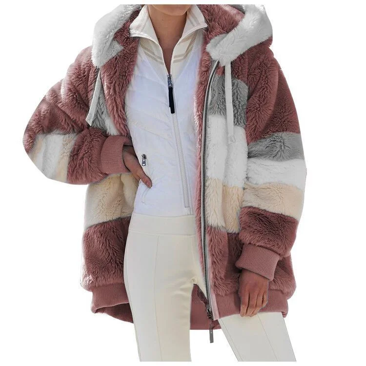Women's jacket 2021 long-sleeved new loose plush multicolor hooded jacket fall clothes for women jacket women