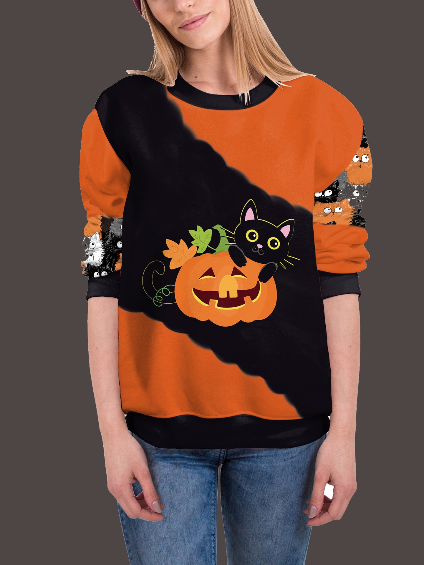 Women Long Sleeve V-neck Graphic Floral Printed Top