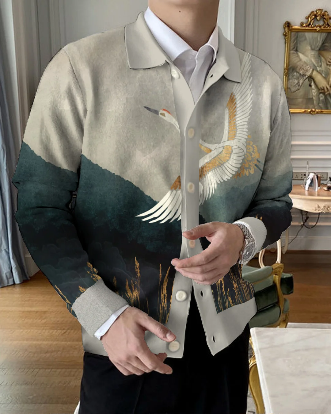 Men's Lapel Knitted Sweater Cardigan 5f2d