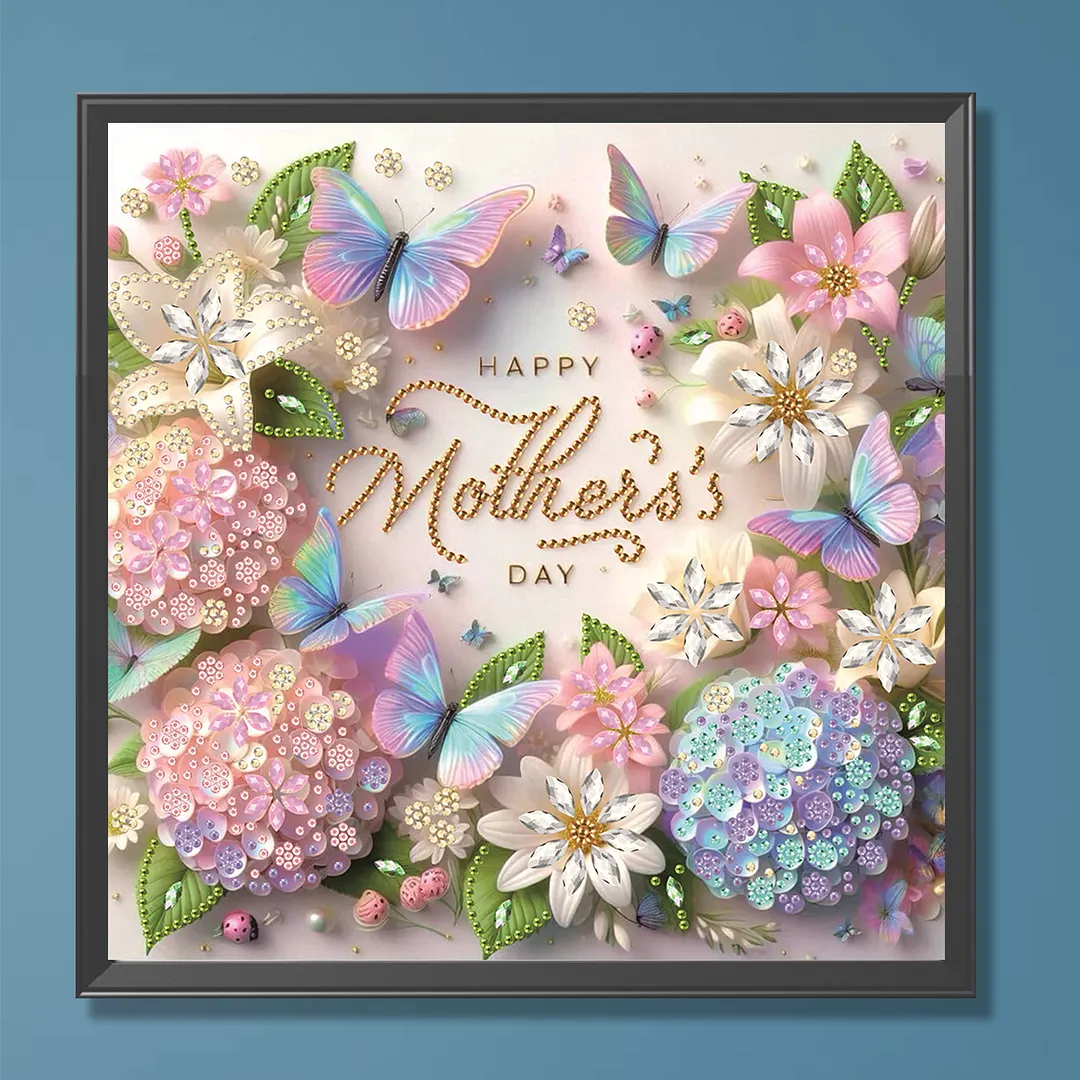 Diamond Painting - Partial Special Shaped Drill - Butterfly Mothers Day(Canvas|30x30cm)