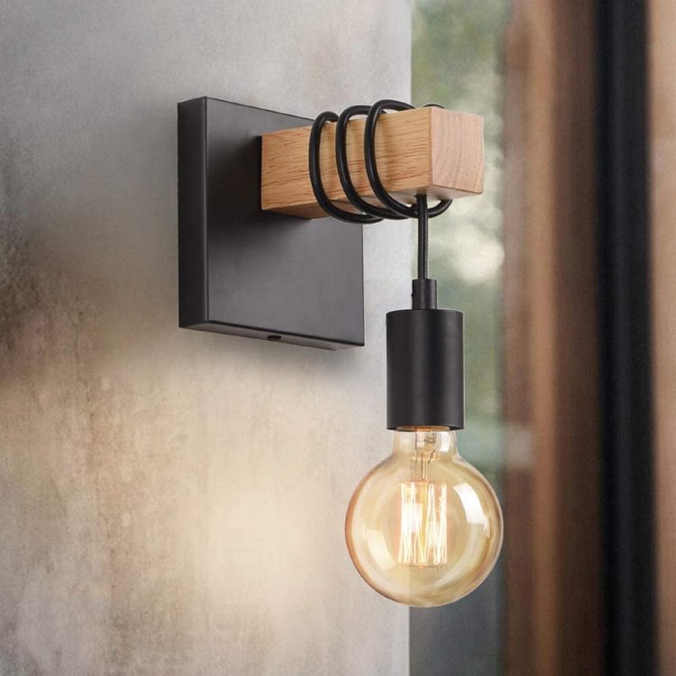 Edison Wall Lamp 1-Light Industrial Farmhouse Sconce for Barn Kitchen Living Room LG9423728 Lightess Black Wall Lights Edison Wall Lamp 1-Light Industrial Farmhouse Sconce for Barn Kitchen Living Room LG9423728 Lightess Black Wall Lights