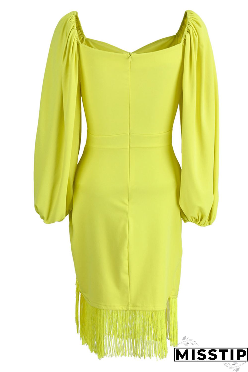Green Casual Solid Tassel Patchwork Asymmetrical V Neck Straight Dresses