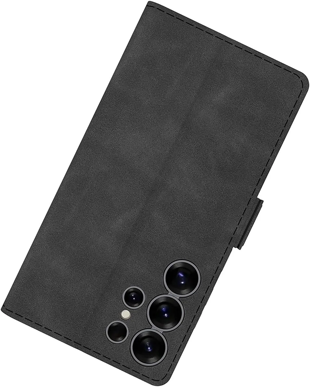 Flip Case for Samsung Galaxy S25 Ultra, Electroplated Leather Cover with Card Holder Magnetic Closure Shockproof Wallet Case,Black,S25 Ultra (S25 Ultra,Gray)