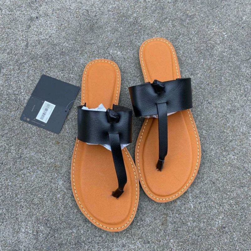Flat Heel Comfortable Women Shoes Summer Travel Casual Clip Toe Leather Female Slippers Comfort Outside Woman Flip Flops