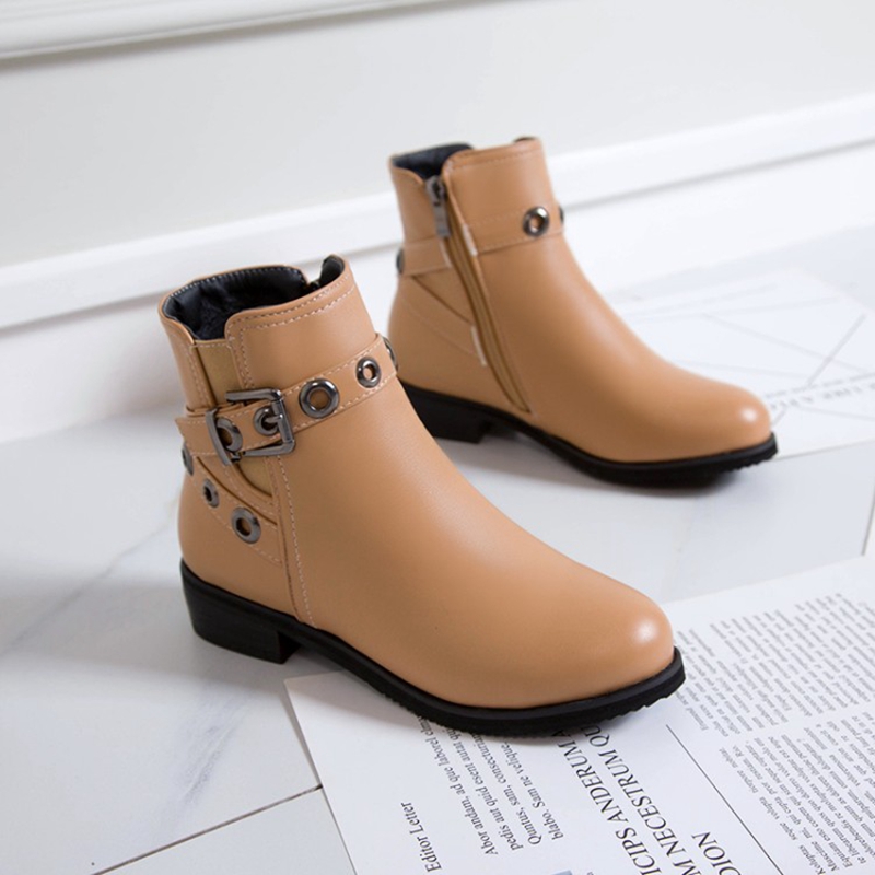 Comyee funky womens shoes Womens designer boots Platform Plus Size 32-48 Round Toe PU Leather Ankle Boots Women Autumn winter Luxury Botas Mujer 7013