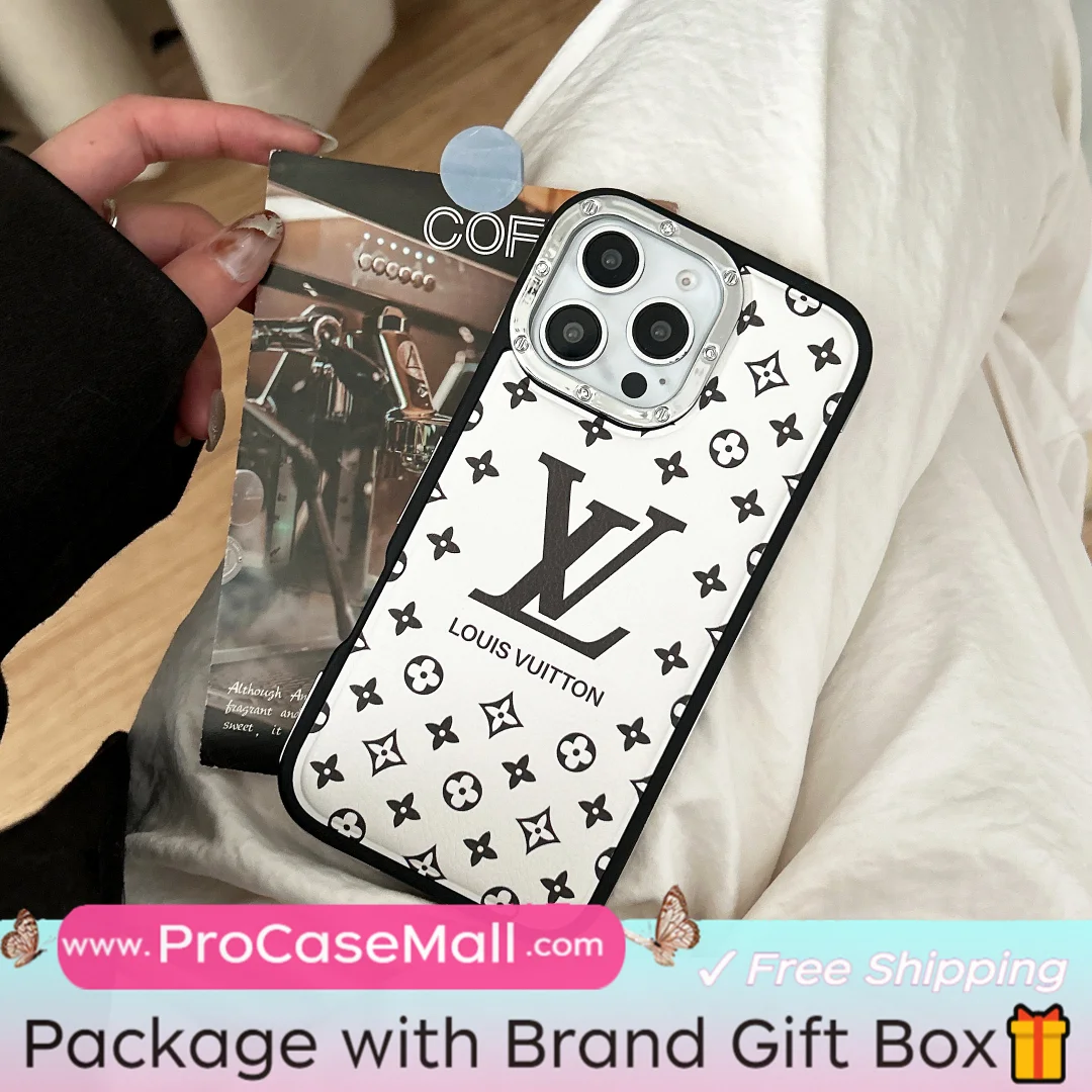 LV New Louis Vuitton Monogram Leather Back Cover Apple iPhone Case ProCaseMall