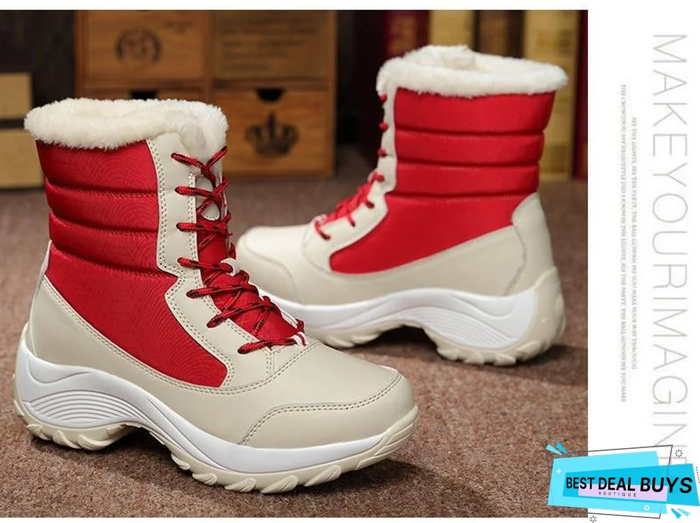 Women Boots Waterproof Winter Snow Boots Platform Warm Ankle Winter Boots with Thick Fur