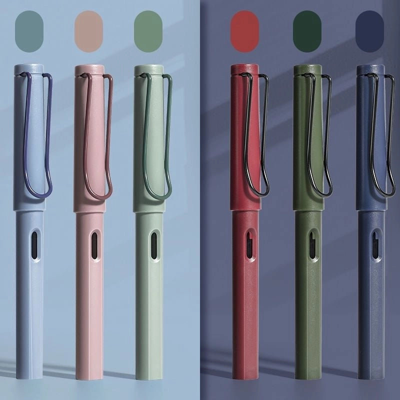 Morandi Color Replaceable Ink Cartridge Student Posture Writing Practice Fountain Pen Dip Pen Two-in-one Stationery Supplies