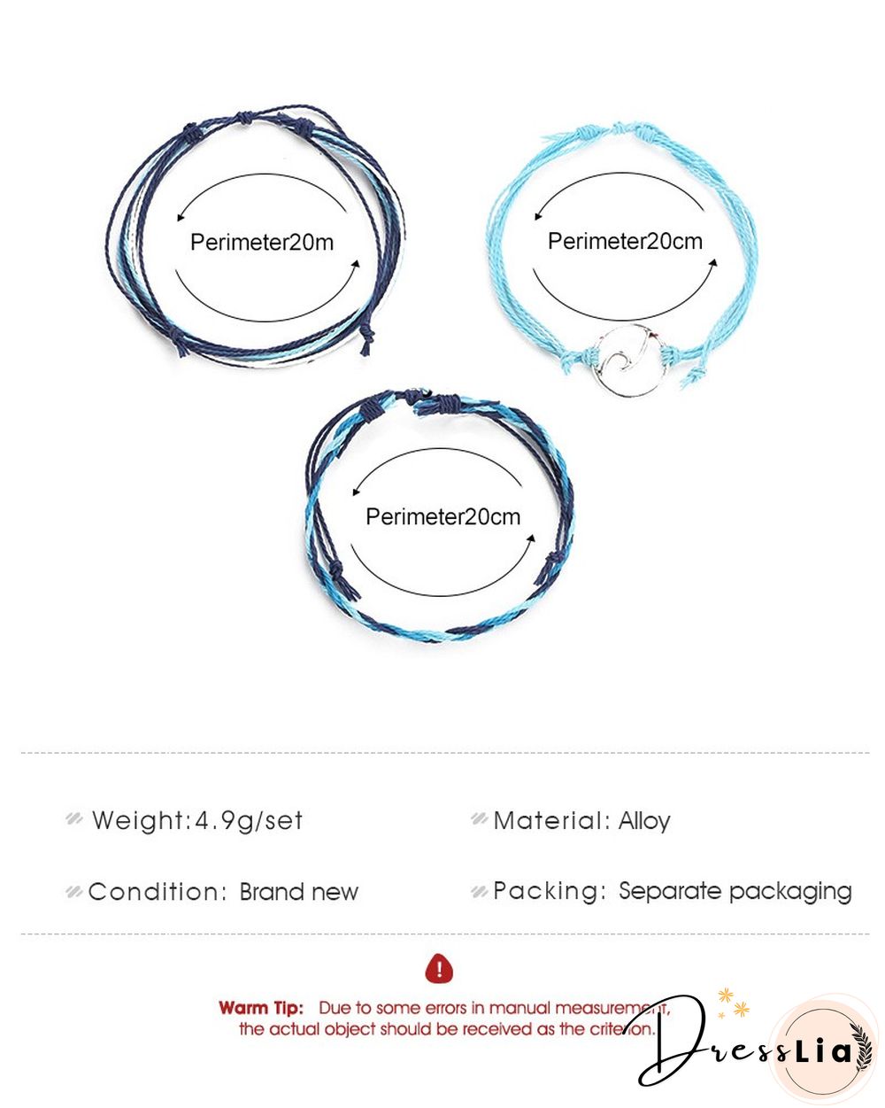 Bohemian Three-pieces Braided Bracelet