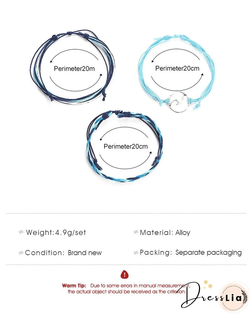 Bohemian Three-pieces Braided Bracelet