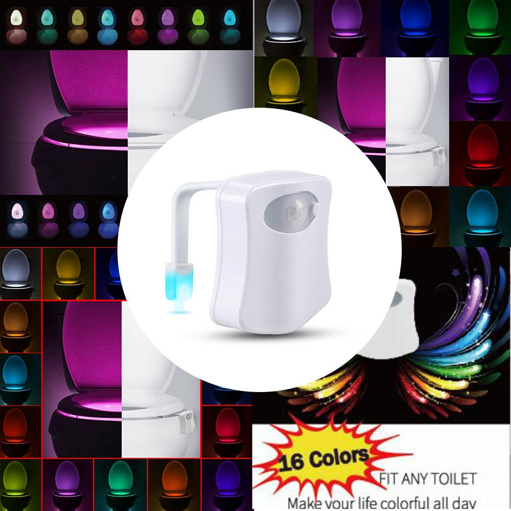 

LED Toilet Backlight Body Sensor Hanging Toilet Seat Night Light (16 Color), 501 Original