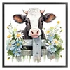 Flowers And Cow - 11CT Stamped Cross Stitch 50*50cm/19.69*19.69in