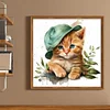 Cat - 18CT Stamped Cross Stitch 20*20cm/7.87*7.87in