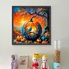 Pumpkin Silhouette Crow-11CT Stamped Cross Stitch 40*40cm/15.75*15.75in tapestrymarket
