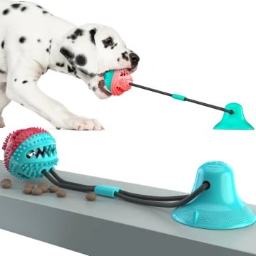 Pet Supplies Sucker Dog Toy Molar Bite Resistant Ball Leaking Food Bowl Dog Tug