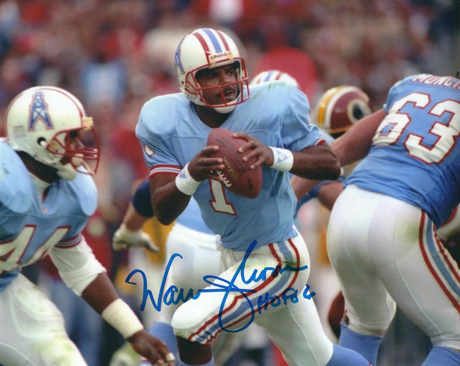 Autographed Warren Moon Houston Oilers 8x10 Photo Poster painting - w/COA