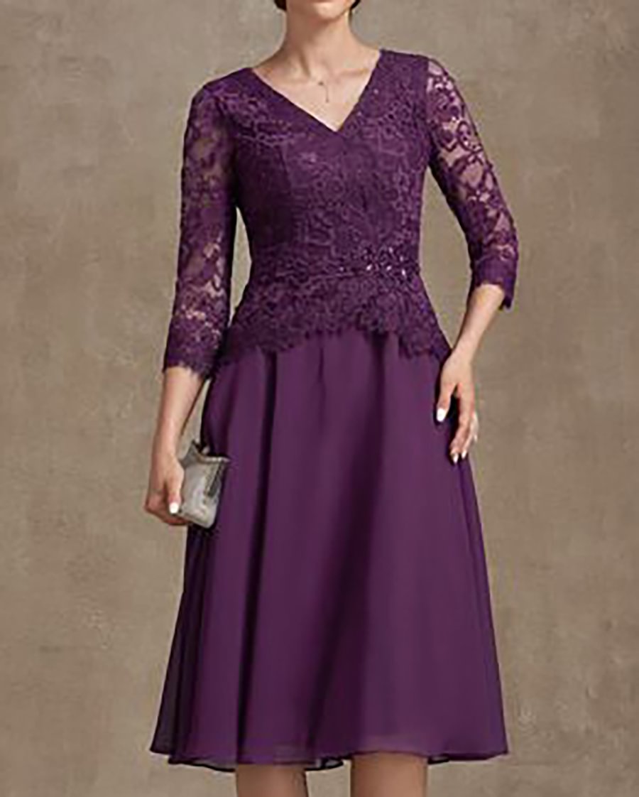 Ladies V-Neck Elegant Versatile Dress