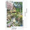 2Pcs/set Diamond Painting-5D Full Round Drill Country House(70*40 CM)