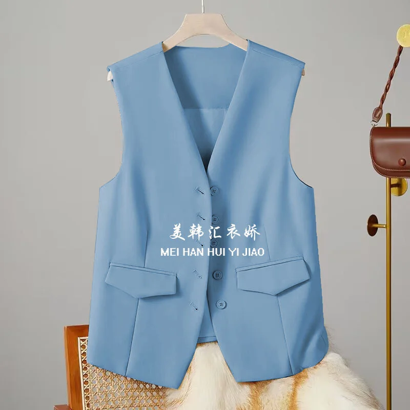 Toloer Toloer Vest Female 2024 Spring And Autumn New Korean Version Of Foreign Style Fashion Trend Vest Small Horse Clip Suit Jacket-Outfit Ideas