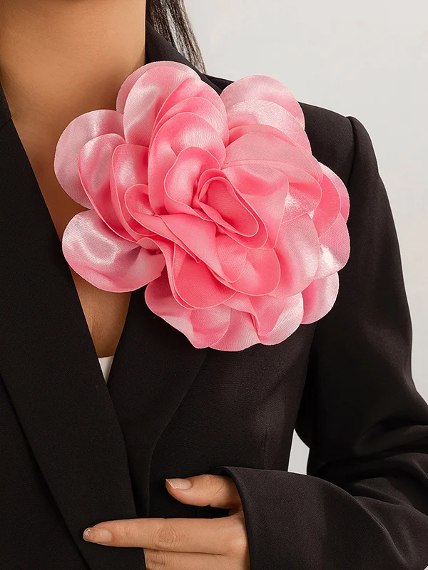 Flower Shape Solid Color Brooch Accessories