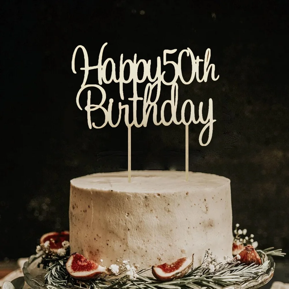 Custom Cake Topper Acrylic Mirror Letter Cake Decor Personalized Name And Date Gold Happy Birthday Cake Decoration For Wedding