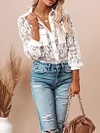 Lacy Crochet Long Sleeves Blouses