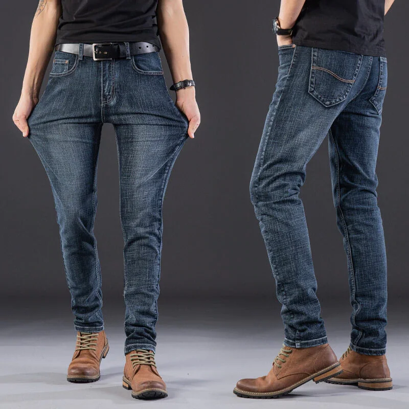 Men's casual loose straight-leg jeans