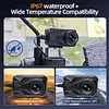 2K HD WiFi Motorcycle Camera IP67 Waterproof Motorcycle Dash Cam 140 Degree Wide Angle Driving Dash Cam DVR Camcorder for Cycling