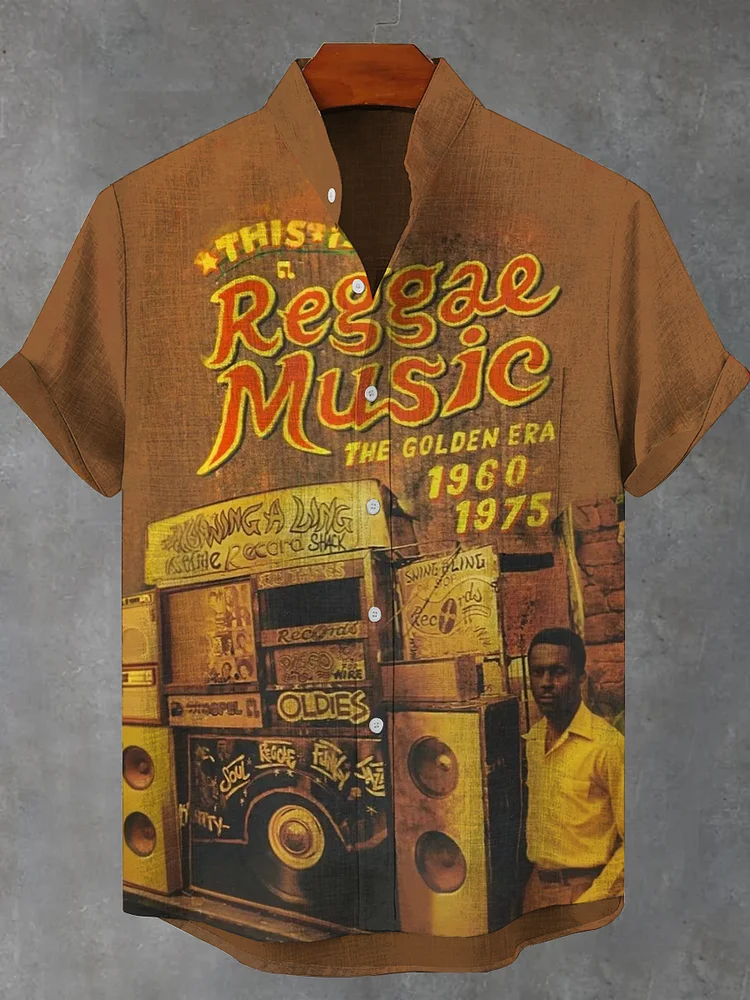 Teecade Teecade Reggae Music Print Shirt