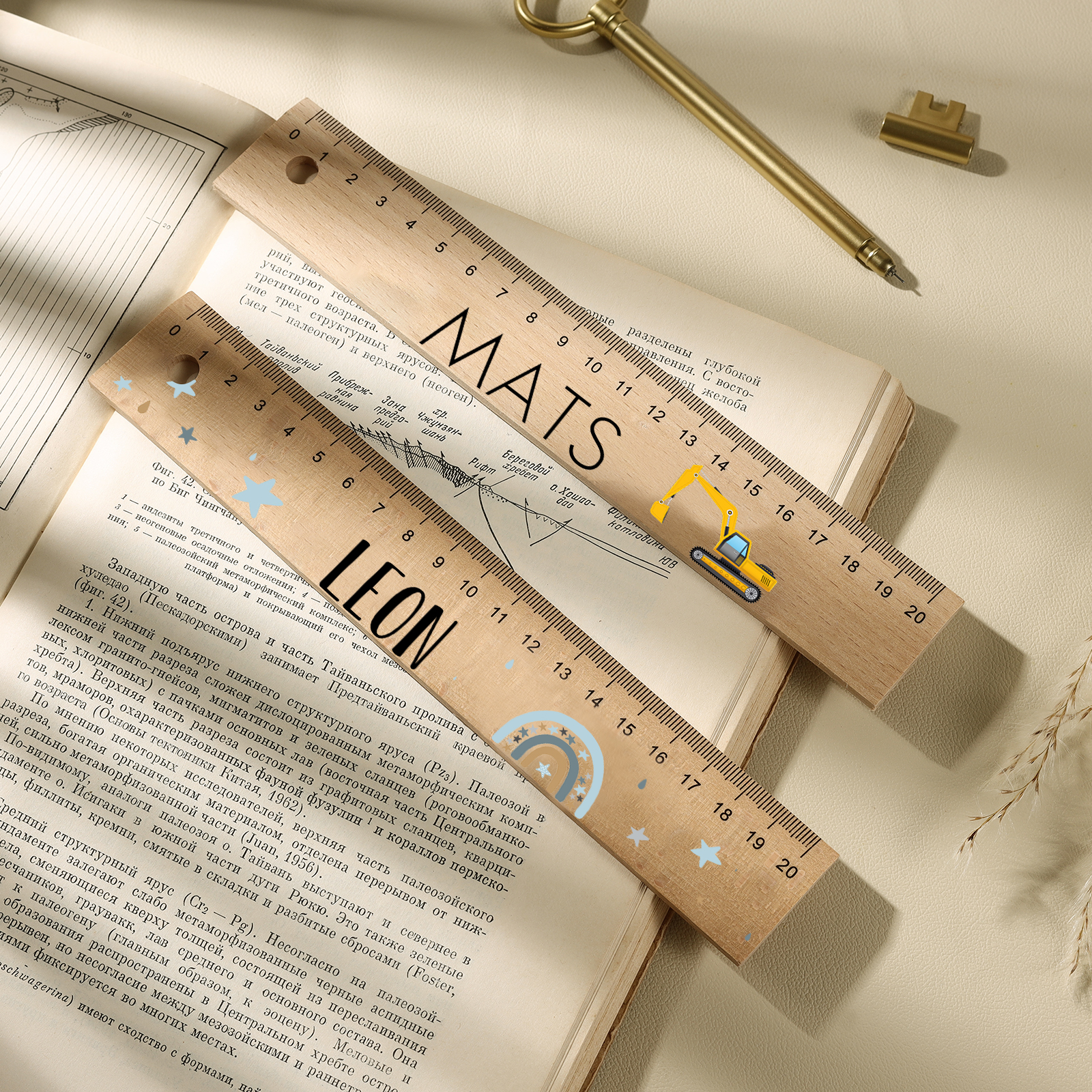 Custom 1 Name Ruler Wooden Ruler Back To School Gift for Boys Girls-Jessemade AU