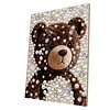 DIY Pearl Painting Brown Bear for Home Decor with Frame(30x40cm)