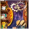 Interstellar DIY 3D Puzzles Wooden DIY Book Nook with Sensor Light