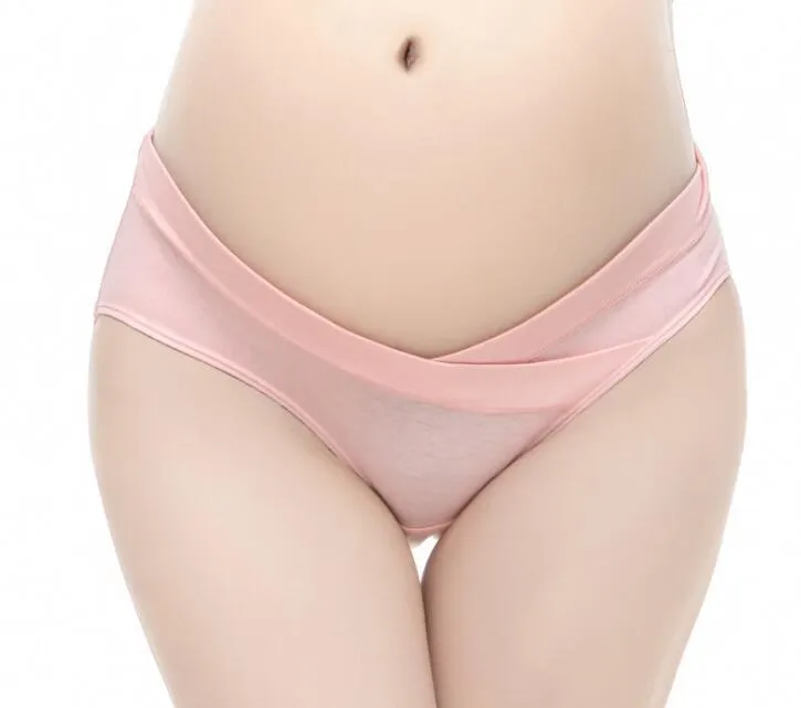 YWHUANSEN Cotton Maternity Pregnant Underwear Postpartum Mother Under Bump Panties V-Shaped Soft Belly Support Panty Breathable