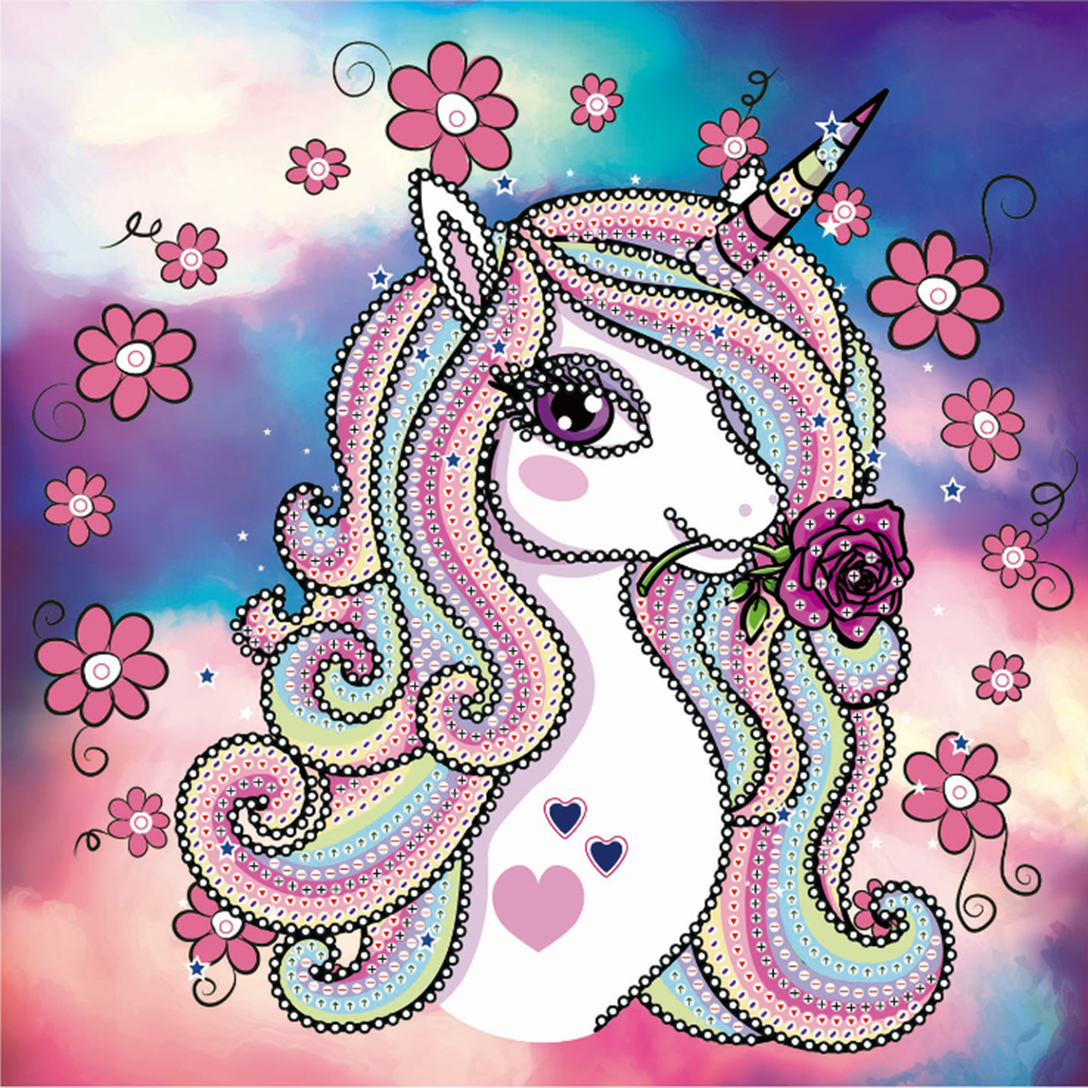 

30*30CM - Special Shaped Diamond Painting - Cartoon Horse, 501 Original