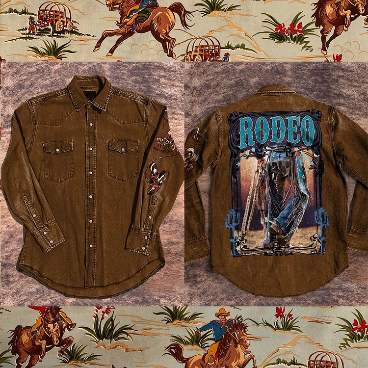 Rodeo Vintage Print Casual Shirt