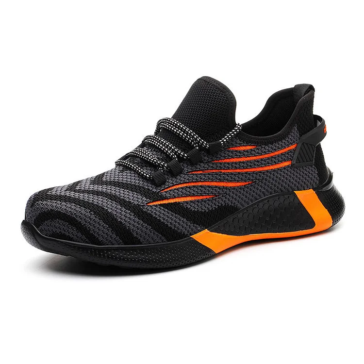 Men's Puncture Proof Construction Steel Toe Work Shoes - Black/Yellow